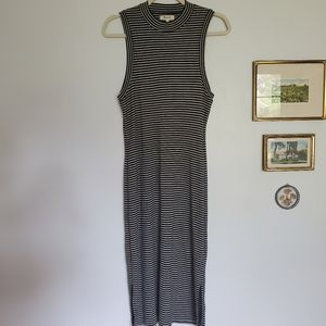 Wool blend black and white striped dress from Madewell